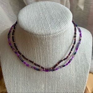 Danty Skinny Beaded Chokers in Purple & Brown